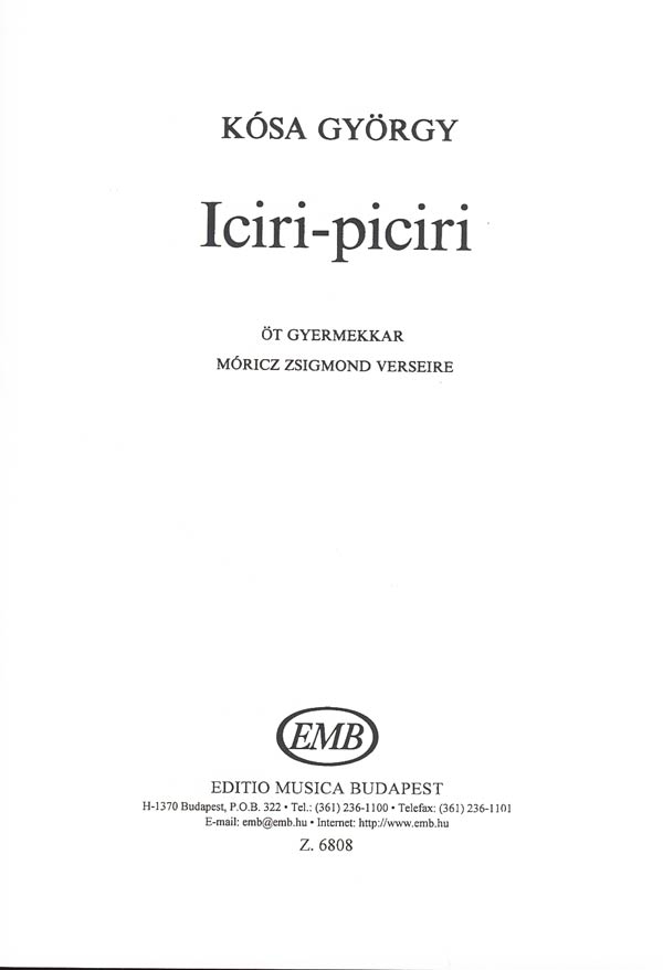 Kósa György Iciri-piciri&nbsp;&nbsp;&nbsp;&nbsp;Children's Choir