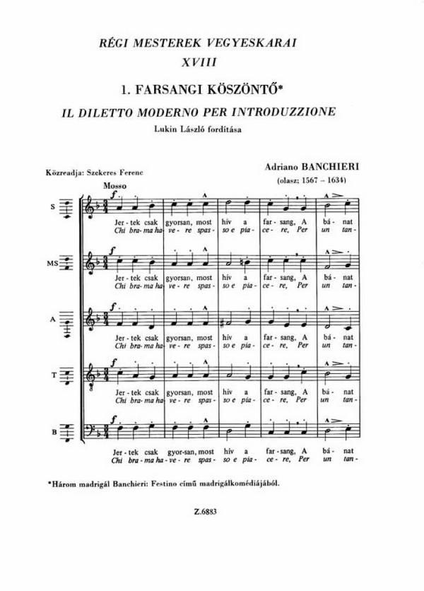 : Régi mesterek vegyeskarai&nbsp;&nbsp;&nbsp;&nbsp;Mixed Voices