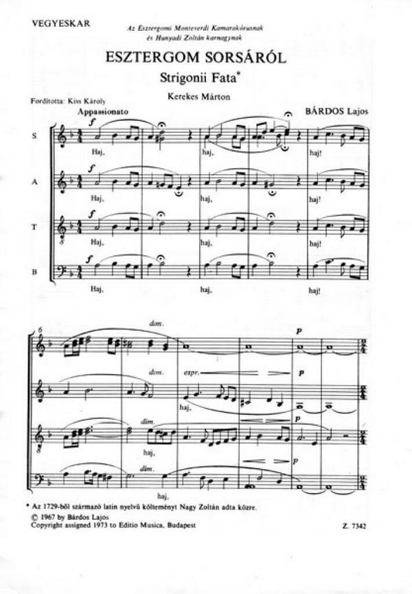 Bárdos Lajos Esztergom sorsáról&nbsp;&nbsp;&nbsp;&nbsp;Mixed Voices