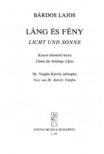 Bárdos Lajos&nbsp;&nbsp;Lang es feny&nbsp;&nbsp;Vocal