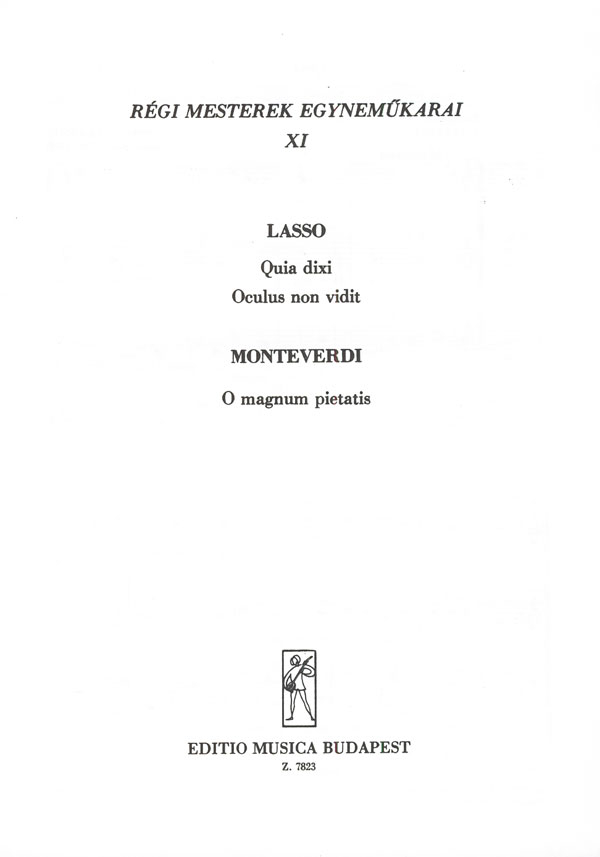 : Régi mesterek egynemökarai&nbsp;&nbsp;&nbsp;&nbsp;Upper Voices Collection