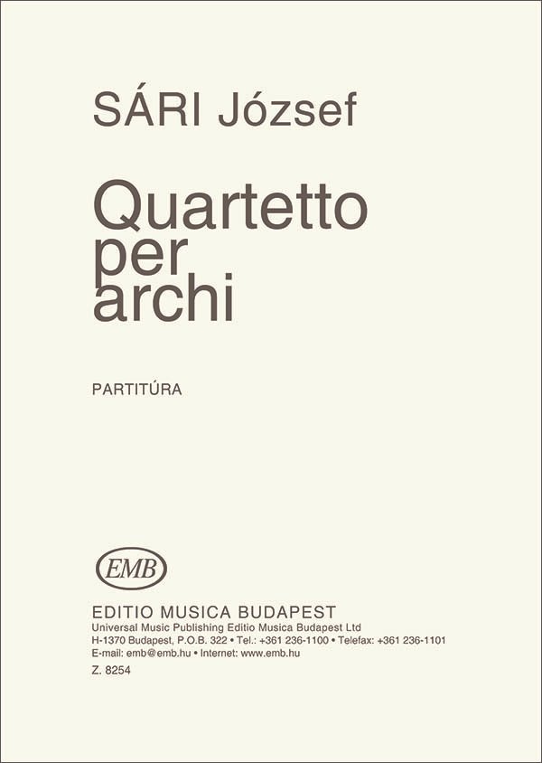 Sári József String Quartet&nbsp;&nbsp;&nbsp;&nbsp;String Quartet
