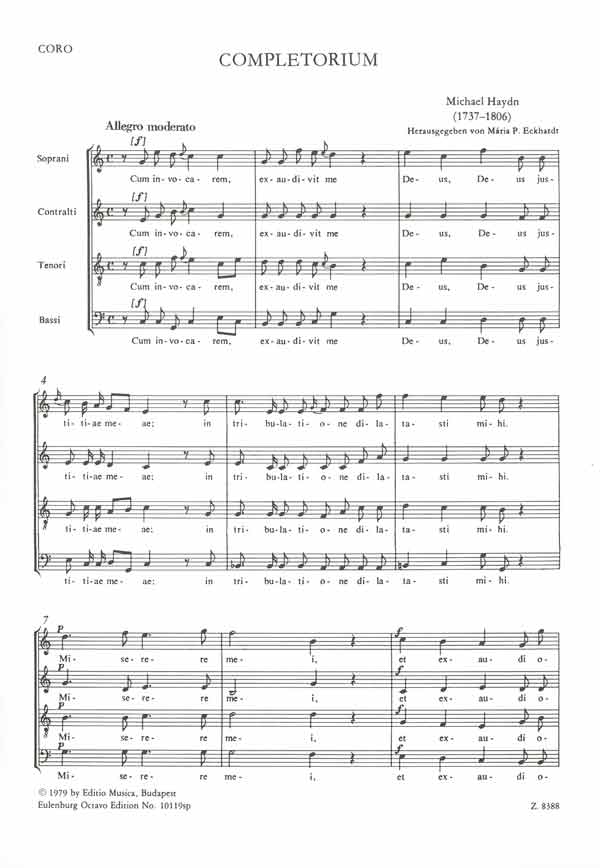 Michael Haydn&nbsp;&nbsp;Completorium&nbsp;&nbsp;Choir and Orchestra