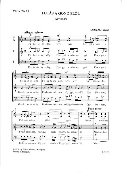 Farkas Ferenc Futás a gond elöl&nbsp;&nbsp;&nbsp;&nbsp;Mixed Voices