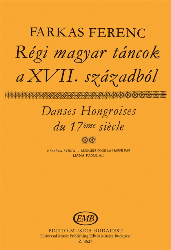 Danses hongroises de 17eme siecle  pour Harpe  Harp
