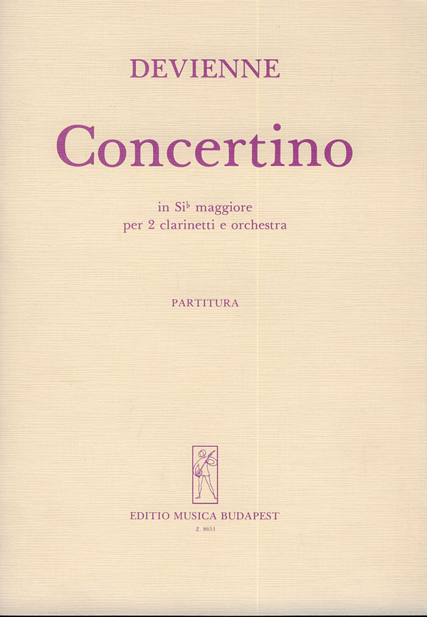 François Devienne_Mihaly Hajdu_György Balassa&nbsp;&nbsp;Concertino In Sib Maggiore  Per 2 Clarinetti E Or&nbsp;&nbsp;Clarinet and Orchestra