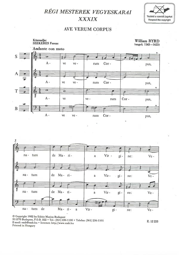 : Old Masters' Mixed Choruses&nbsp;&nbsp;&nbsp;&nbsp;Mixed Voices