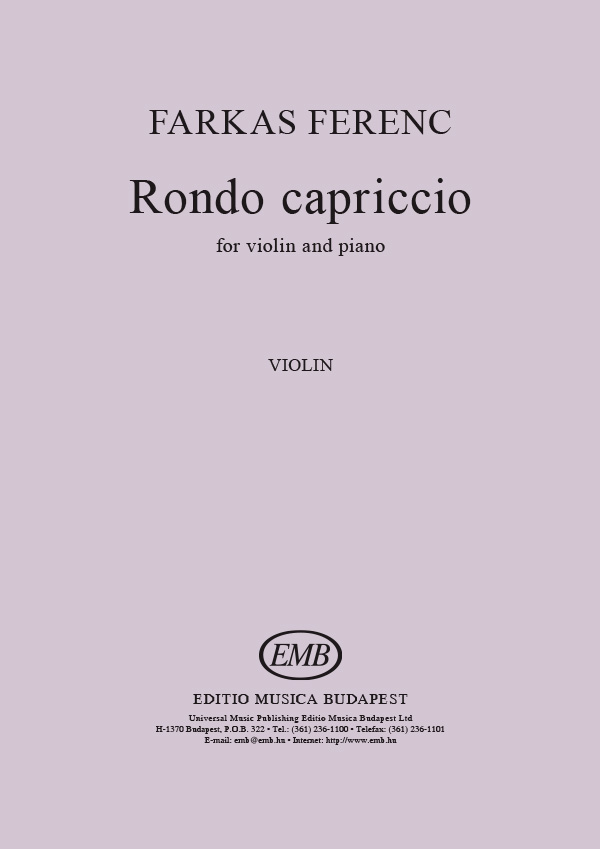 Farkas Ferenc Rondo capriccio&nbsp;&nbsp;&nbsp;&nbsp;Violin and Piano