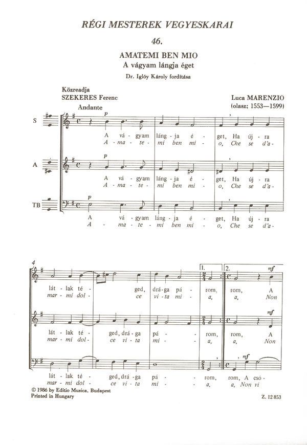 : Old Masters' Mixed Choruses&nbsp;&nbsp;&nbsp;&nbsp;Mixed Voices