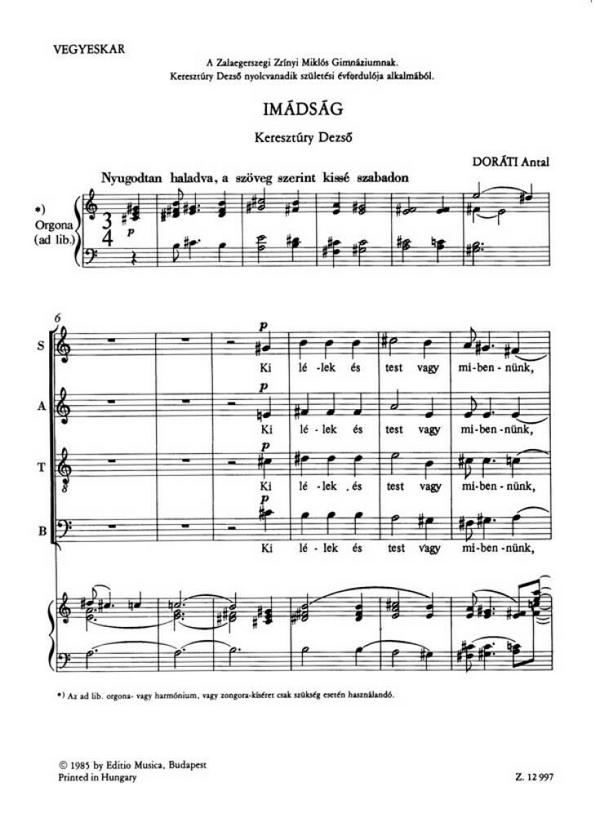Doráti Antal Imádság&nbsp;&nbsp;&nbsp;&nbsp;Mixed Voices