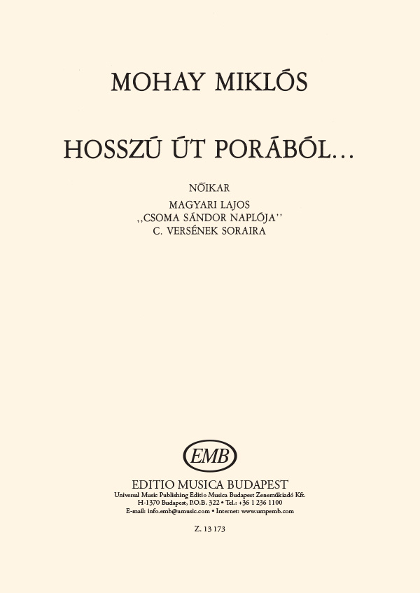 Mohay Miklós Dr. Hosszú út porából&nbsp;&nbsp;&nbsp;&nbsp;Upper Voices
