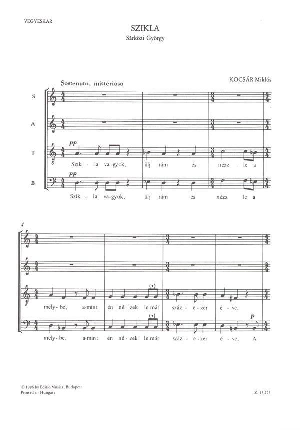 Kocsár Miklós Szikla&nbsp;&nbsp;&nbsp;&nbsp;Mixed Voices