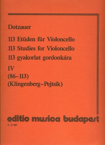113 Studies vol.4 (nos.86-113) for cello    