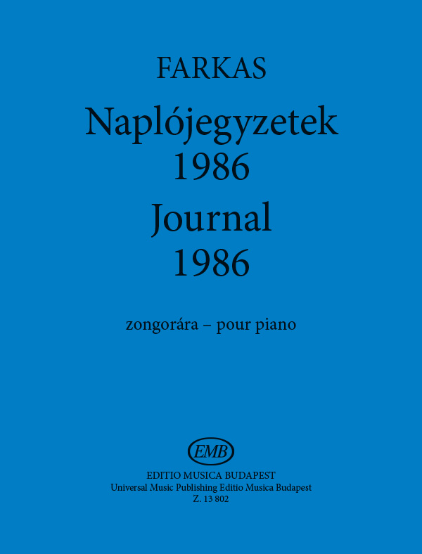 Farkas Ferenc Journal 1986&nbsp;&nbsp;&nbsp;&nbsp;Piano