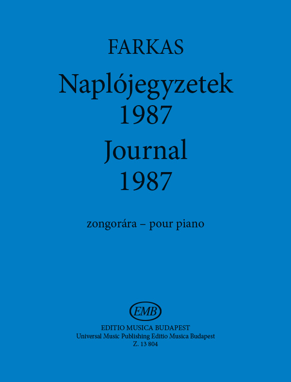 Farkas Ferenc Journal 1987&nbsp;&nbsp;&nbsp;&nbsp;Piano