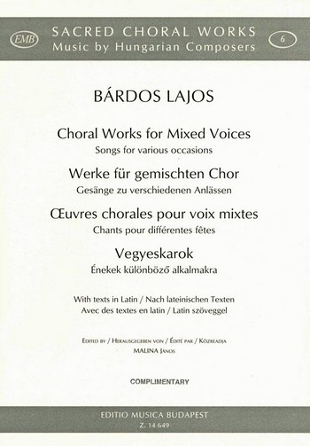 Gesänge zu verschiedenen Anlässen  für gem Chor a cappella  Partitur