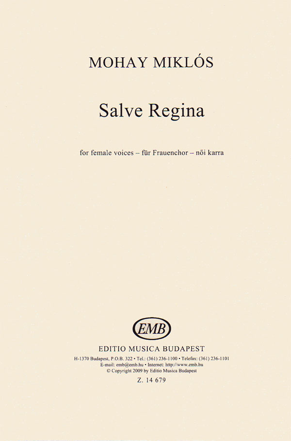 Salve regina für Frauenchor a cappella&nbsp;&nbsp;Partitur&nbsp;&nbsp;