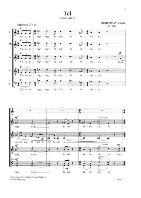 Tel für gem Chor a cappella&nbsp;&nbsp;Partitur&nbsp;&nbsp;