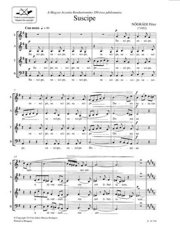 Suscipe für gem Chor a cappella&nbsp;&nbsp;Partitur&nbsp;&nbsp;
