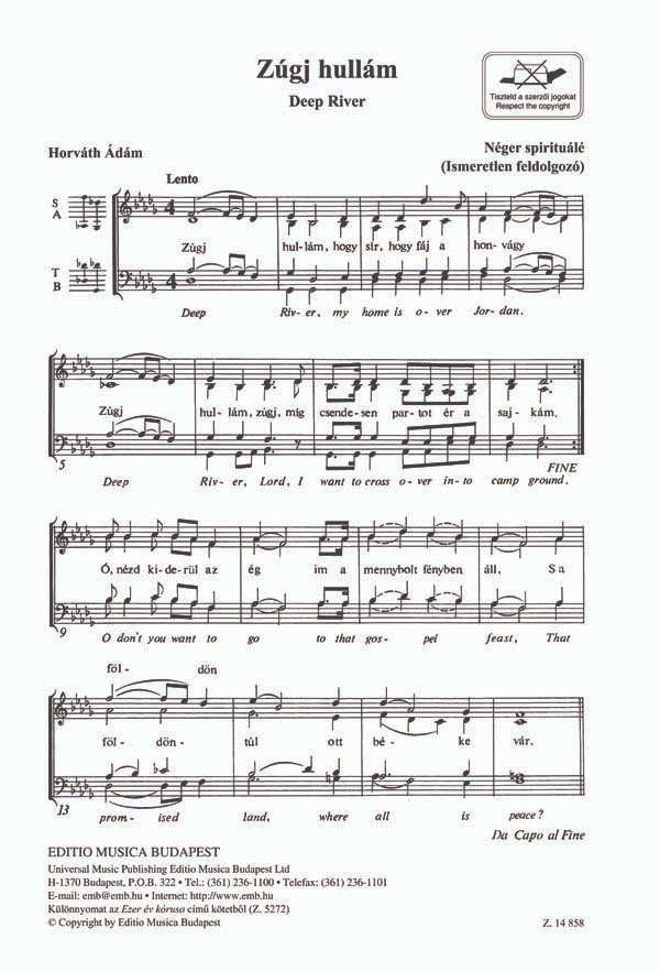 Deep River&nbsp;&nbsp;SATB (Stimme)&nbsp;&nbsp;