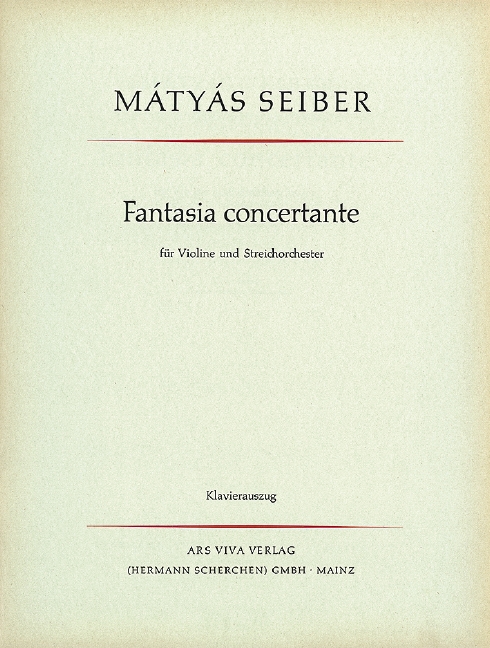 Fantasia concertante  für Violine und Streichorchester  Klavierauszug mit Solostimme