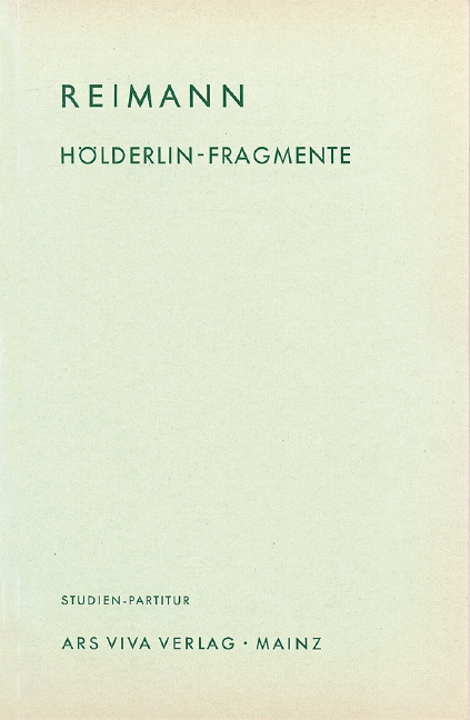 Hölderlin-Fragmente  für Sopran und Orchester  Studienpartitur