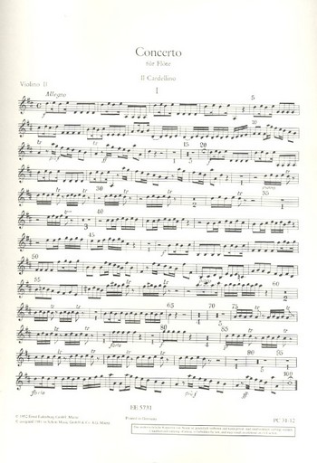 Konzert D-Dur op.10,3 RV428 (PV155)&nbsp;&nbsp;für Flöte und Orchester&nbsp;&nbsp;Violine 2