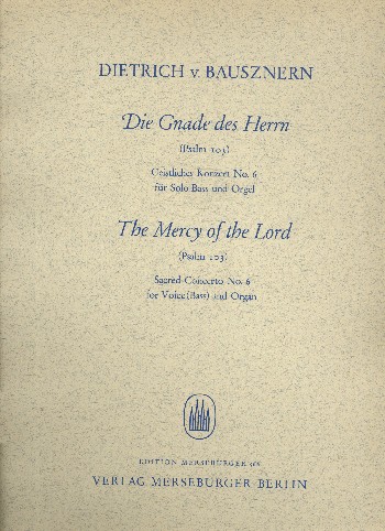 Die Gnade des Herrn&nbsp;&nbsp;für Bass und Orgel&nbsp;&nbsp;Partitur (dt/en)