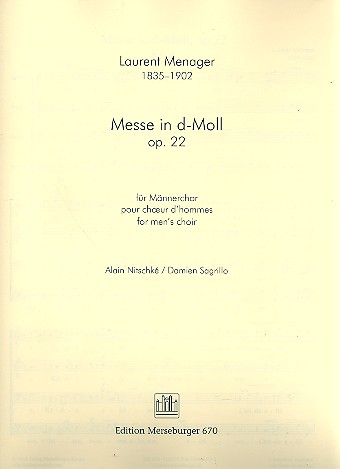 Messe d-Moll op.22 für Männerchor&nbsp;&nbsp;a cappella&nbsp;&nbsp;Partitur