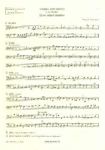 Membra Jesu nostri&nbsp;&nbsp;für Soli, Chor (SSATB), Streicher und Orgel&nbsp;&nbsp;Violoncello/Kontrabass