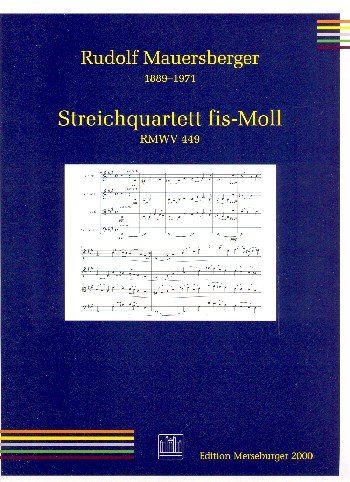 Streichquartett fis Moll RMWV449&nbsp;&nbsp;&nbsp;&nbsp;Partitur und Stimmen