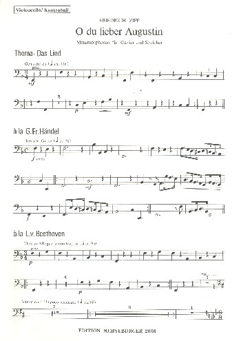 O du lieber Augustin&nbsp;&nbsp;für Klavier und Streichquartett (Streichorchester) (Kontrabass ad lib)&nbsp;&nbsp;Viola