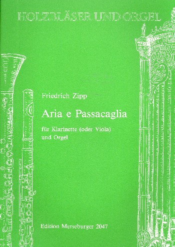 Aria e Passacaglia  für Klarinette (Viola) und Orgel  Partitur und Stimmen