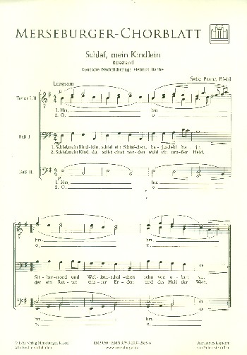 Schlaf mein Kindlein&nbsp;&nbsp;für Männerchor a cappella&nbsp;&nbsp;Partitur