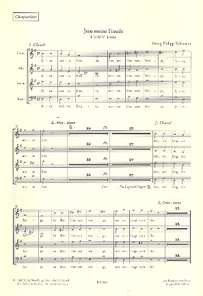 Jesu meine Freude&nbsp;&nbsp;für Soli, 2 gem Chöre und Instrumente&nbsp;&nbsp;Chorpartitur