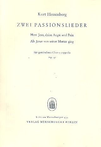 2 Passionslieder op.42  für gem Chor a cappella  Partitur