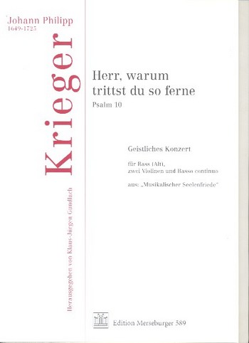 Herr warum trittst du so ferne für  Bass (Alt), 2 Violinen und Bc  Partitur und Stimmen