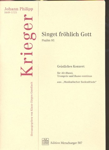 Singet fröhlich Gott für Alt (Bass),  Trompete und Bc  Partitur und Stimmen