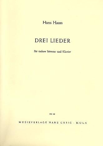 3 Lieder nach Rilke  für tiefere Singstimme und Klavier  