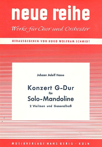 Konzert G-Dur für Mandoline und Streicher  Partitur  