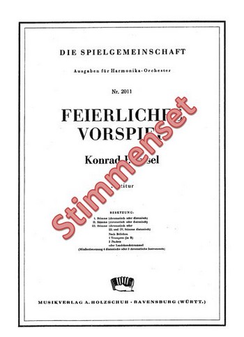 Bemsel, Konrad  Feierliches Vorspiel  Akkordeonorchester Stimmenset