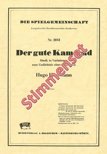 Herrmann, Hugo&nbsp;&nbsp;Der gute Kamerad&nbsp;&nbsp;Akkordeonorchester Stimmenset