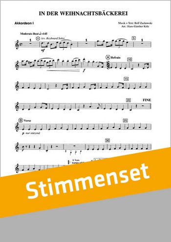 Weihnachten mit Rolf Zuckowski:&nbsp;&nbsp;für Akkordeonorchester (mit Gesang/Chor unisono)&nbsp;&nbsp;Stimmensatz