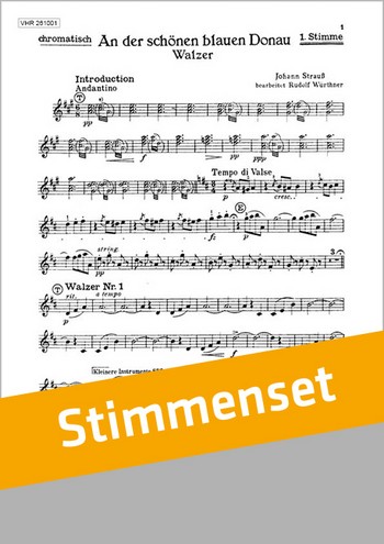 Strauss, Johann (Sohn)&nbsp;&nbsp;An der schönen blauen Donau&nbsp;&nbsp;Akkordeonorchester Stimmenset