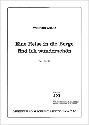 Quanz, W.&nbsp;&nbsp;Eine Reise In Die Berge Find Ic&nbsp;&nbsp;Diatonische Handharmonika