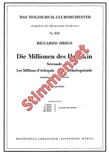 Die Millionen des Harlekin  für Akkordeonorchester   Stimmenset