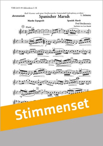 Breidenstein, Fred  Spanischer Marsch  Akkordeonorchester Stimmenset