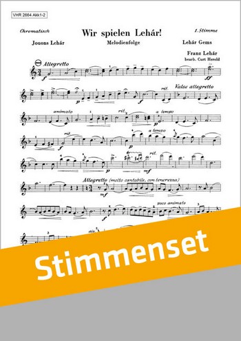 Lehar, Franz&nbsp;&nbsp;Wir Spielen Lehar&nbsp;&nbsp;Akkordeonorchester Stimmenset