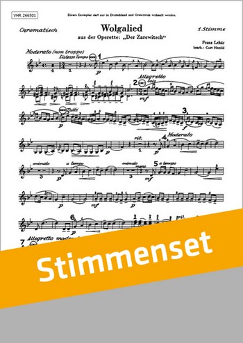 Lehar, Franz&nbsp;&nbsp;Wolgalied&nbsp;&nbsp;Akkordeonorchester Stimmenset