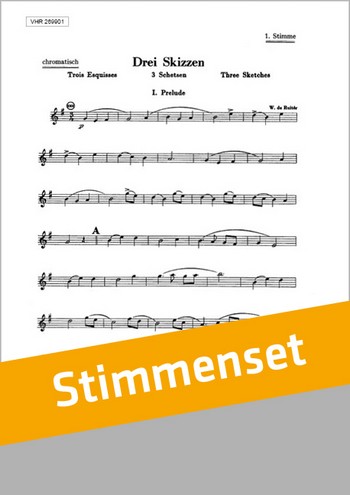 de Ruitér, W.  Drei Skizzen  Akkordeonorchester Stimmenset